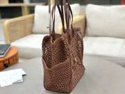 Uubags medium Chloé Iconic double carry bag in raffia dark brown 28x29x15cm - 5