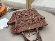 Uubags medium Chloé Iconic double carry bag in raffia dark brown 28x29x15cm - 4