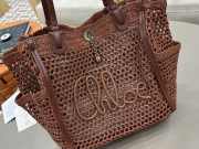 Uubags medium Chloé Iconic double carry bag in raffia dark brown 28x29x15cm - 2