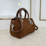 Uubags Dior Granville small bag velvet goatskin flat macrocannage in tan 25x16.5x14.5cm - 5