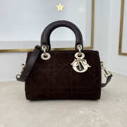 Uubags Dior Granville small bag velvet goatskin flat macrocannage in dark chocolate 25x16.5x14.5cm - 1