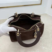 Uubags Dior Granville small bag velvet goatskin flat macrocannage in dark chocolate 25x16.5x14.5cm - 5