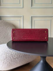 Uubags Chanel Calfskin Crocodile Embossed Archetype Small Shopping Tote Bag Burgundy 39x20x13cm - 6