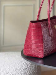 Uubags Chanel Calfskin Crocodile Embossed Archetype Small Shopping Tote Bag Burgundy 39x20x13cm - 5