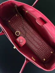 Uubags Chanel Calfskin Crocodile Embossed Archetype Small Shopping Tote Bag Burgundy 39x20x13cm - 4