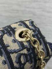 Uubags Dior Promenade Mini Bag with Chain Blue Dior Oblique Jacquard and Smooth Calfskin 19x12x4cm - 5