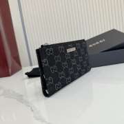 Uubags Gucci Plaque Long Wallet Black Washed GG Denim 19x10x1.5cm - 4