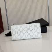 Uubags Gucci Plaque Long Wallet White GG Soft Leather 19x10x1.5cm - 1