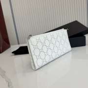 Uubags Gucci Plaque Long Wallet White GG Soft Leather 19x10x1.5cm - 6
