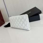 Uubags Gucci Plaque Long Wallet White GG Soft Leather 19x10x1.5cm - 4