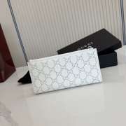 Uubags Gucci Plaque Long Wallet White GG Soft Leather 19x10x1.5cm - 2