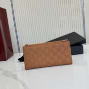 Uubags Gucci Plaque Long Wallet Brown GG Soft Leather 19x10x1.5cm - 1