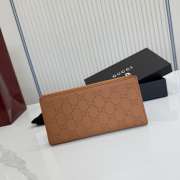Uubags Gucci Plaque Long Wallet Brown GG Soft Leather 19x10x1.5cm - 5
