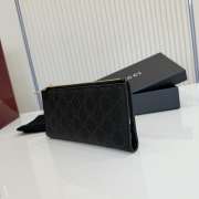 Uubags Gucci Plaque Long Wallet Black GG Soft Leather 19x10x1.5cm - 2
