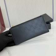 Uubags Gucci Plaque Long Wallet Black GG Soft Leather 19x10x1.5cm - 4