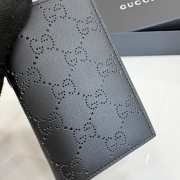 Uubags Gucci Aria card case black perforated GG soft leather 7.5x12cm - 2