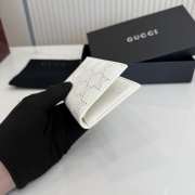 Uubags Gucci Aria card case white perforated GG soft leather 7.5x12cm - 4