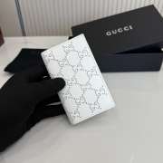 Uubags Gucci Aria card case white perforated GG soft leather 7.5x12cm - 3
