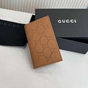 Uubags Gucci Aria card case brown perforated GG soft leather 7.5x12cm - 1
