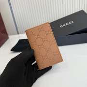 Uubags Gucci Aria card case brown perforated GG soft leather 7.5x12cm - 5