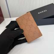 Uubags Gucci Aria card case brown perforated GG soft leather 7.5x12cm - 2