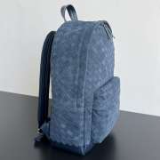 Uubags Bottega Veneta Suede Leather Intrecciato Backpack In Navy Blue 46x30x14cm - 4