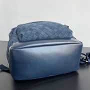 Uubags Bottega Veneta Suede Leather Intrecciato Backpack In Navy Blue 46x30x14cm - 2