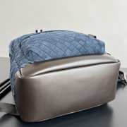 Uubags Bottega Veneta Suede Leather Intrecciato Backpack In Navy Blue/fondant 46x30x14cm - 4
