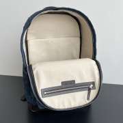 Uubags Bottega Veneta Suede Leather Intrecciato Backpack In Navy Blue/fondant 46x30x14cm - 2