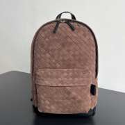 Uubags Bottega Veneta Suede Leather Intrecciato Backpack In Brown 46x30x14cm - 1