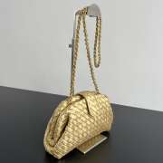 Uubags Bottega Veneta Small Lauren 1980 Intrecciato Leather Clutch In Metallic Gold 27x15x8cm - 6
