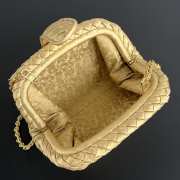 Uubags Bottega Veneta Small Lauren 1980 Intrecciato Leather Clutch In Metallic Gold 27x15x8cm - 4