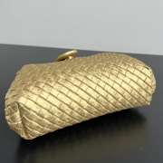 Uubags Bottega Veneta Small Lauren 1980 Intrecciato Leather Clutch In Metallic Gold 27x15x8cm - 2