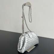 Uubags Bottega Veneta Small Lauren 1980 Intrecciato Leather Clutch In Metallic Silver 27x15x8cm - 5