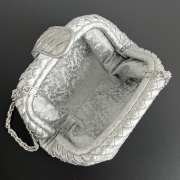Uubags Bottega Veneta Small Lauren 1980 Intrecciato Leather Clutch In Metallic Silver 27x15x8cm - 3