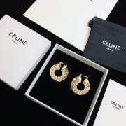 Uubags Celine textured gold hoop earrings - 2