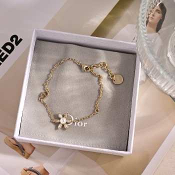 Uubags Bloom in Dior Bracelet Gold-Finish Metal, Gold Resin Pearls and Crystals