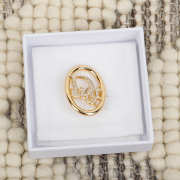 Uubags Dior Oblique Brooch Gold-Finish Metal and Crystals - 2