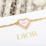 Uubags Dior Qixi Dior Heart Locket Bracelet Gold-Finish Metal and Pink Lacquer - 4