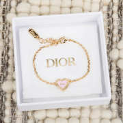 Uubags Dior Qixi Dior Heart Locket Bracelet Gold-Finish Metal and Pink Lacquer - 2