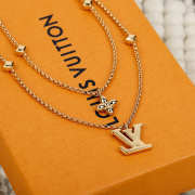 Uubags Louis Vuitton M04114 Lady Necklace Gold-toned Metal Pink And Purple Rhinestones - 6