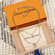 Uubags Louis Vuitton M04114 Lady Necklace Gold-toned Metal Pink And Purple Rhinestones - 5