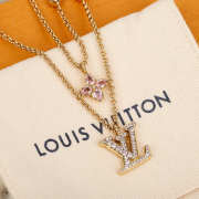 Uubags Louis Vuitton M04114 Lady Necklace Gold-toned Metal Pink And Purple Rhinestones - 3