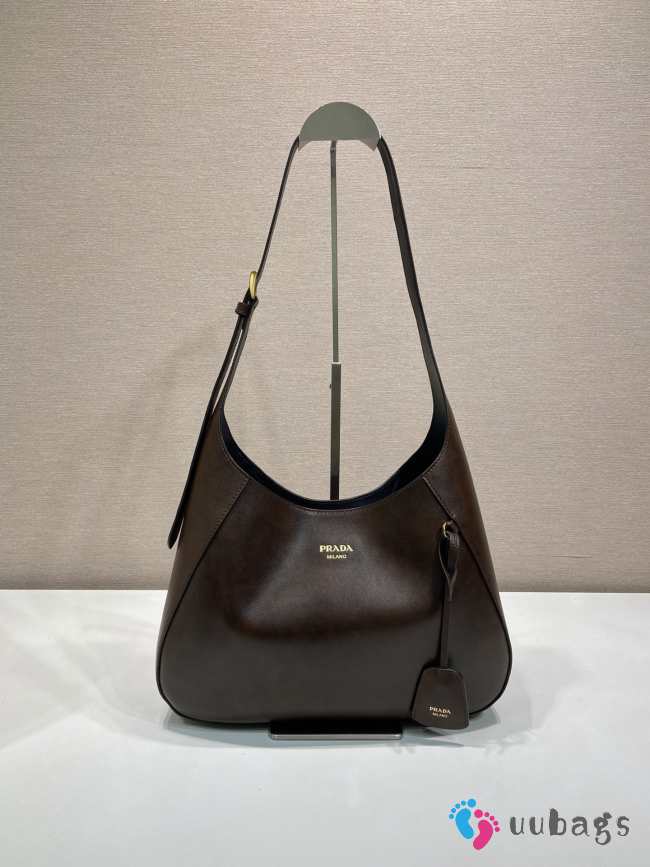 Uubags Prada 1BC300 Boogie medium leather bag in cocoa brown 33x22x8cm  - 1