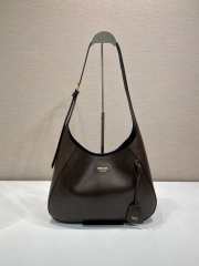 Uubags Prada 1BC300 Boogie medium leather bag in cocoa brown 33x22x8cm  - 1
