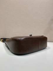 Uubags Prada 1BC300 Boogie medium leather bag in cocoa brown 33x22x8cm  - 4