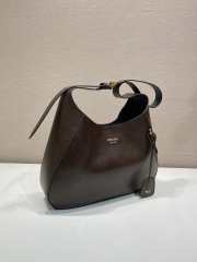 Uubags Prada 1BC300 Boogie medium leather bag in cocoa brown 33x22x8cm  - 6