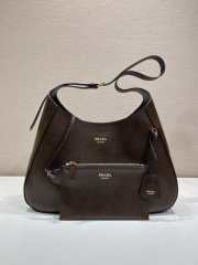 Uubags Prada 1BC299 Boogie large leather bag in cocoa brown 40x24.5x9cm - 2