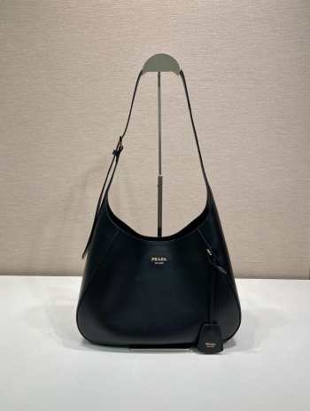 Uubags Prada 1BC300 Boogie medium leather bag in black 33x22x8cm