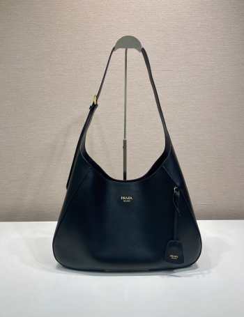 Uubags Prada 1BC299 Boogie large leather bag in black 40x24.5x9cm